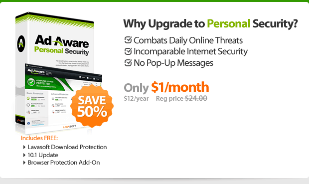 Upgrade to Ad-Aware Personal Security